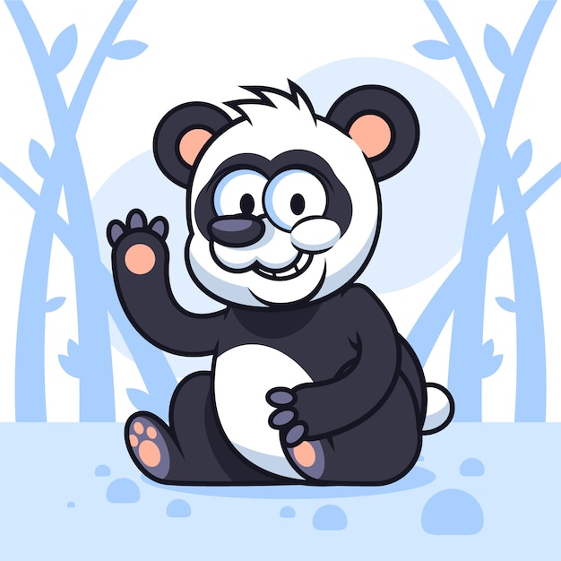 Free Vector hand drawn cartoon panda illustration