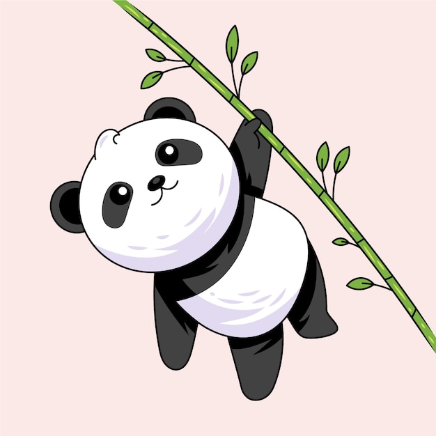 Hand drawn cartoon panda illustration