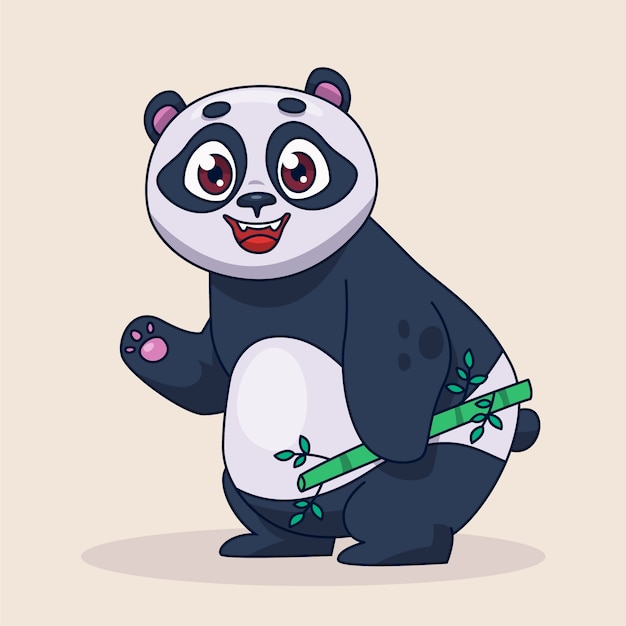 Free Vector hand drawn cartoon panda illustration