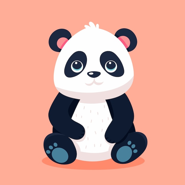 Free Vector hand drawn cartoon panda  illustration