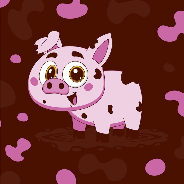 Free Vector hand drawn cartoon pig illustration