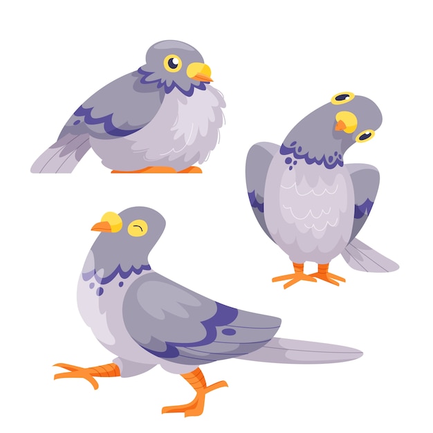 Free Vector hand drawn cartoon pigeon illustration