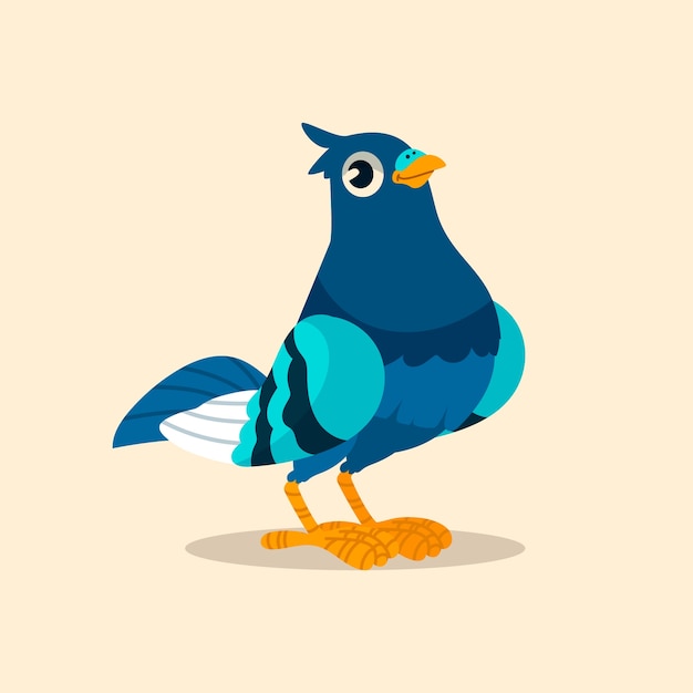 Free Vector hand drawn cartoon pigeon illustration