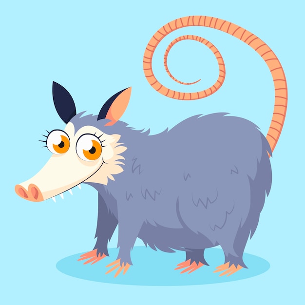 Free vector hand drawn cartoon possum illustration