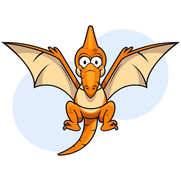 Free vector hand drawn cartoon pterodactyl illustration