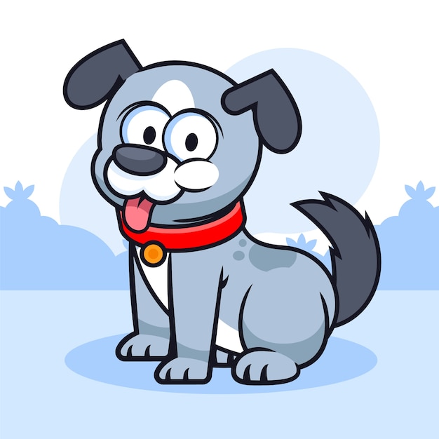 Hand drawn cartoon puppy illustration