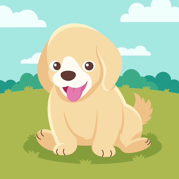 Free Vector hand drawn cartoon puppy illustration