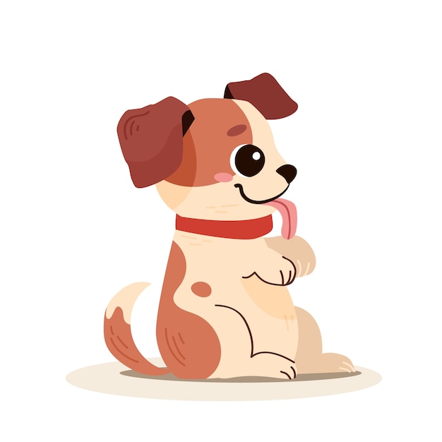 Free vector hand drawn cartoon puppy illustration