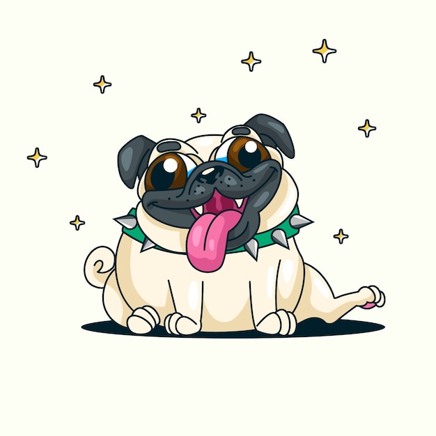 Free vector hand drawn cartoon puppy  illustration