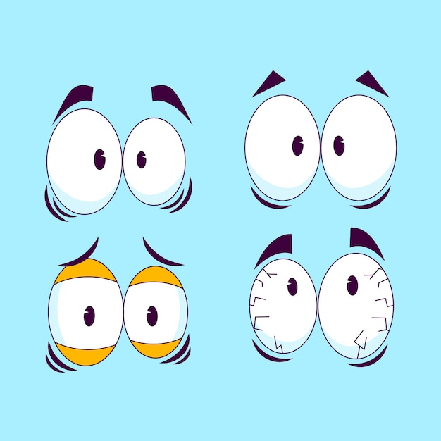 Free Vector hand drawn cartoon scared eyes illustration