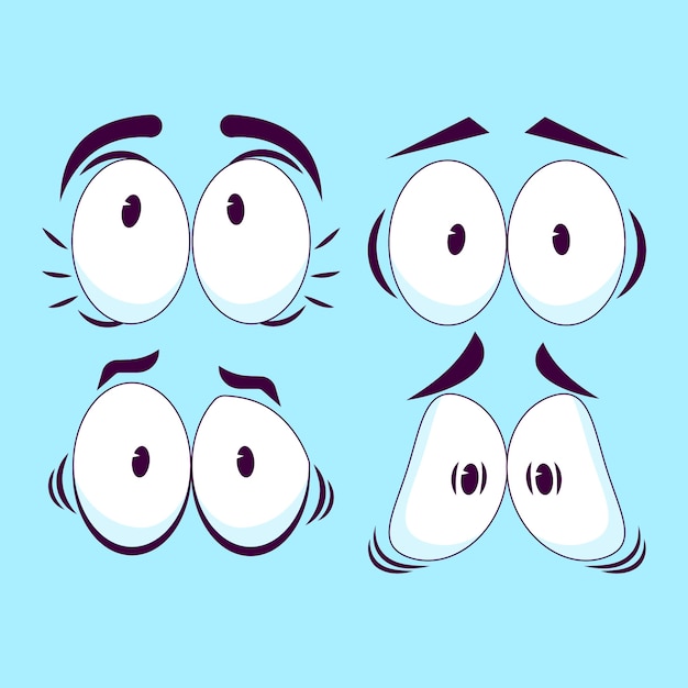 Free vector hand drawn cartoon scared eyes illustration