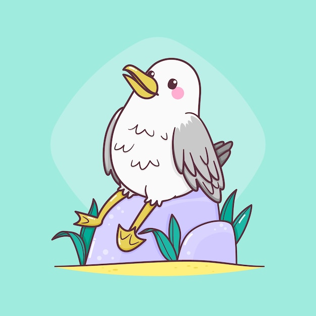 Free Vector hand drawn cartoon seagull illustration