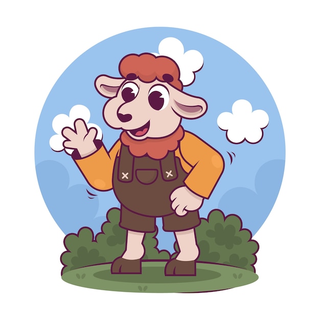 Free Vector hand drawn cartoon sheep illustration