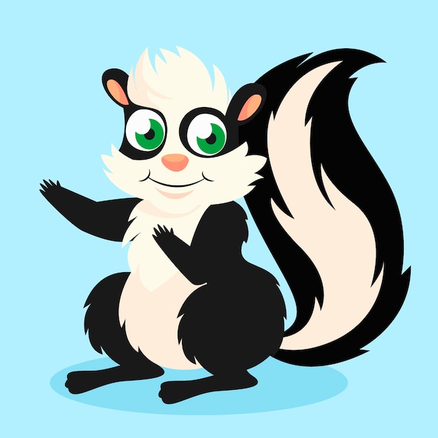 Free Vector hand drawn cartoon skunk illustration