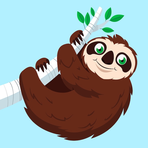 Free Vector hand drawn cartoon sloth illustration