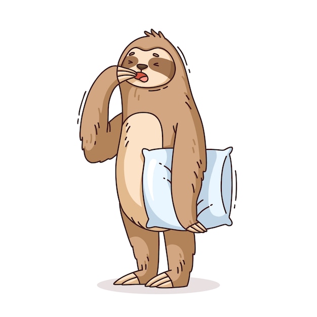 Free Vector hand drawn cartoon sloth illustration