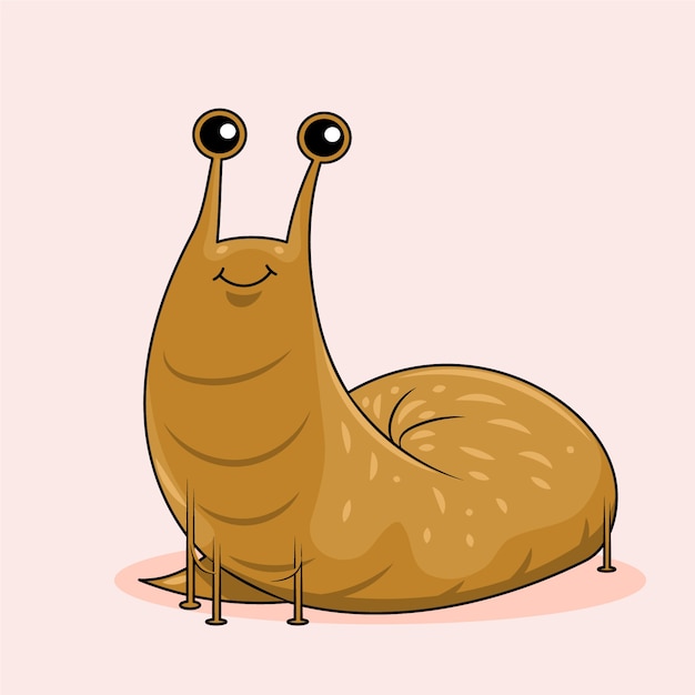 Hand drawn cartoon slug illustration