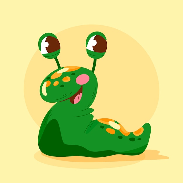 Free vector hand drawn cartoon slug illustration