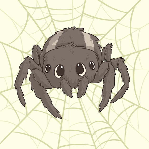 Free Vector hand drawn cartoon spider illustration