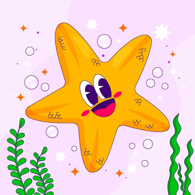 Free Vector hand drawn cartoon starfish illustration