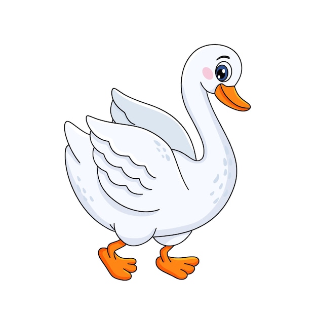 Free Vector hand drawn cartoon swan illustration