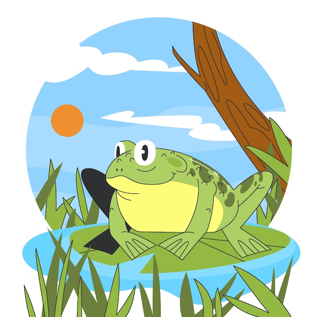 Free vector hand drawn cartoon toad illustration