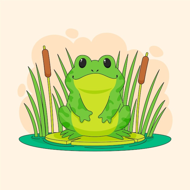 Free vector hand drawn cartoon toad illustration