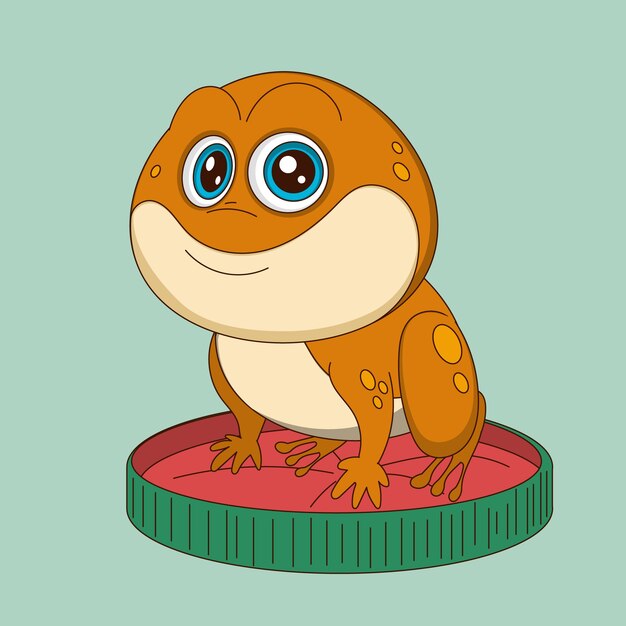 Hand drawn cartoon toad illustration