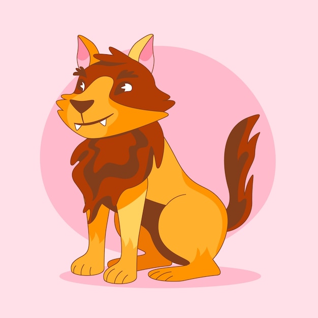 Free Vector hand drawn cartoon wolf illustration