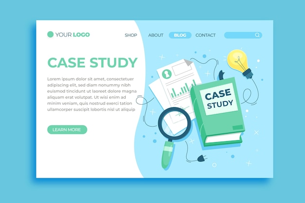 Hand drawn case study landing page template