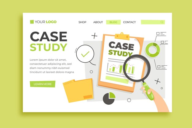 Hand drawn case study landing page template