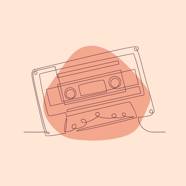 Free Vector hand drawn cassette tape outline illustration