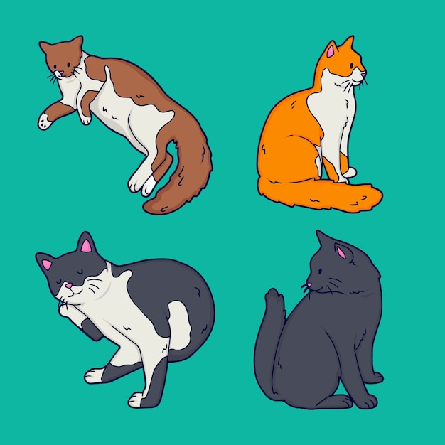 Hand drawn cat collection