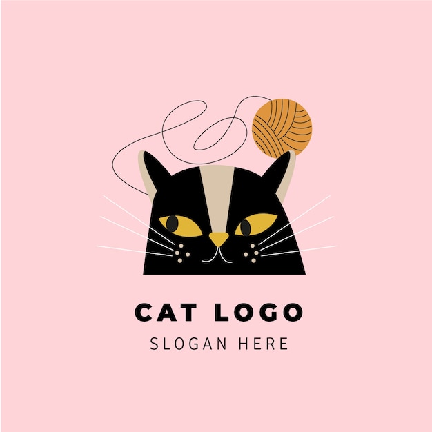 Free Vector hand drawn cat logo template