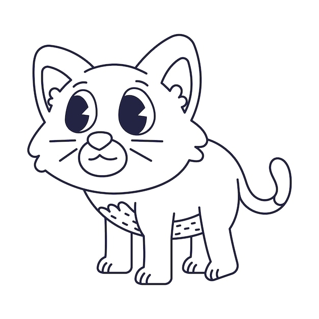 Hand drawn cat outline illustration