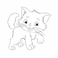 Free vector hand drawn cat outline illustration