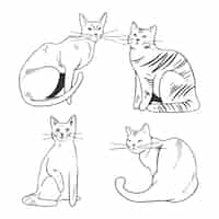 Free vector hand drawn cat outline illustration