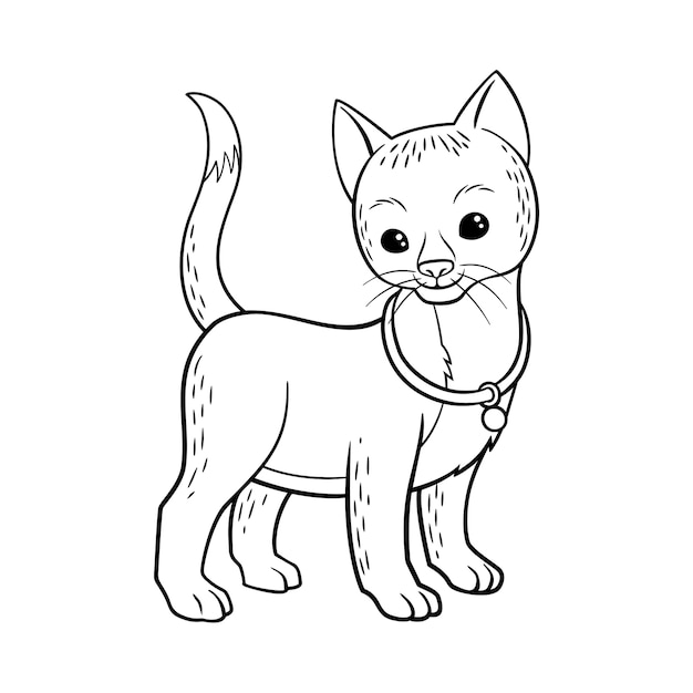 Free vector hand drawn cat outline illustration