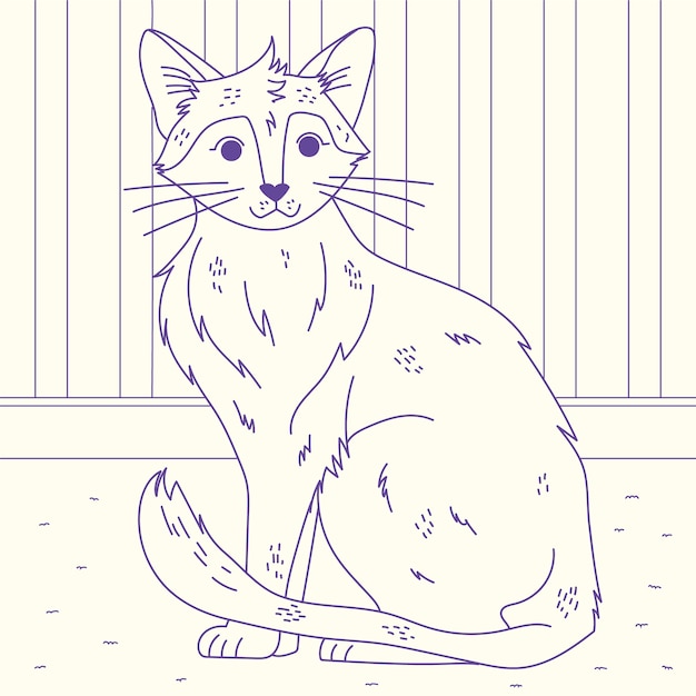 Free vector hand drawn cat outline illustration