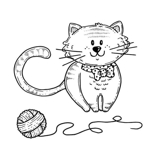 Free vector hand drawn cat outline illustration