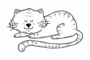 Free vector hand drawn cat outline illustration