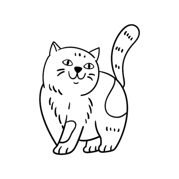 Free Vector hand drawn cat outline illustration