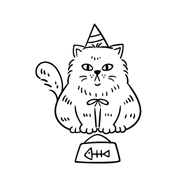 Free vector hand drawn cat outline illustration