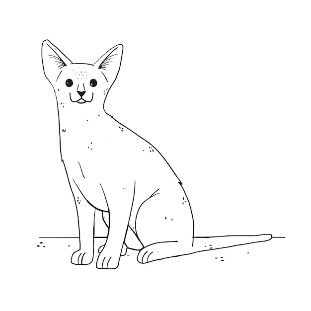 Free vector hand drawn cat outline illustration