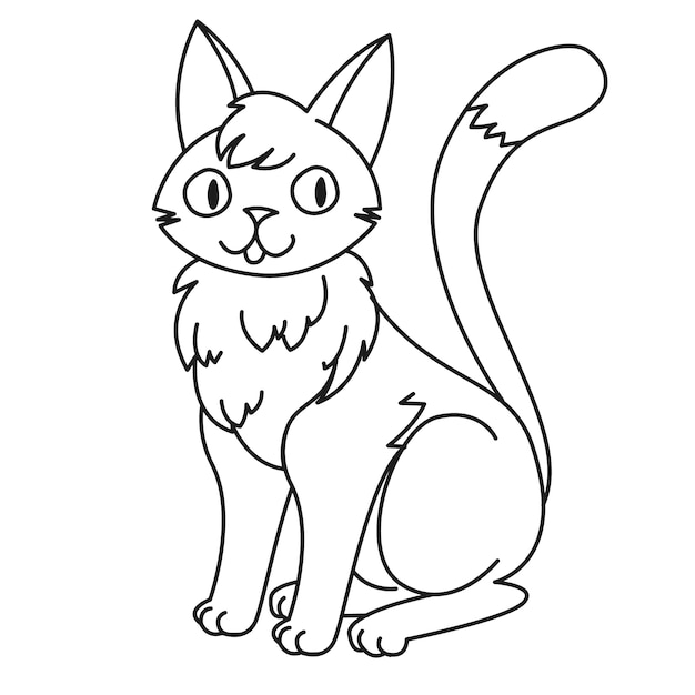 Free vector hand drawn cat outline illustration