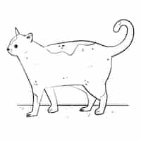 Free vector hand drawn cat outline illustration