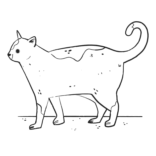 Free Vector hand drawn cat outline illustration