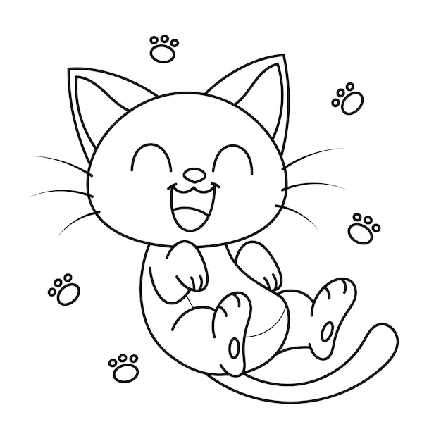 Free vector hand drawn cat outline illustration