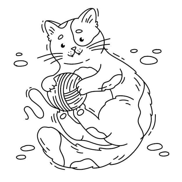 Hand drawn cat outline illustration