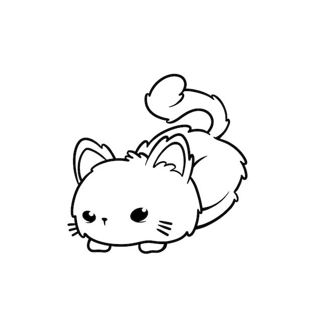 Hand drawn cat outline illustration